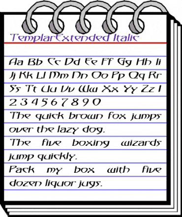 TemplarExtended Italic animated font preview TemplarExtended Italic animated font preview