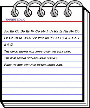 Templett Italic animated font preview Templett Italic animated font preview