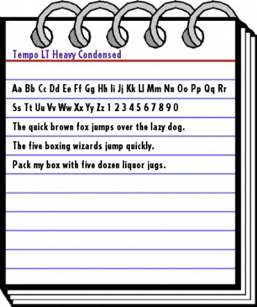 Tempo LT HeavyCondensed Regular animated font preview