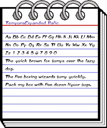 TempuraExpanded kursiv animated font preview TempuraExpanded kursiv animated font preview