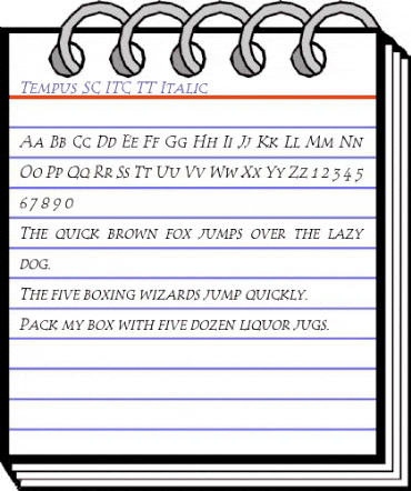 Tempus SC ITC TT Italic animated font preview