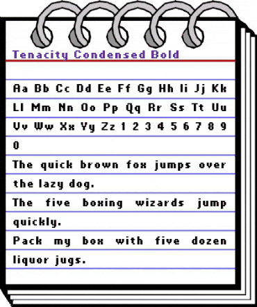Tenacity Condensed Bold animated font preview