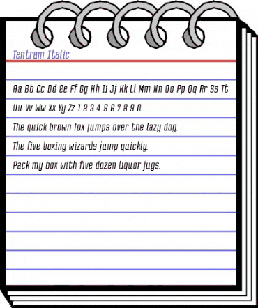 Tentram Italic animated font preview