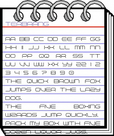 TERBAANG Regular animated font preview