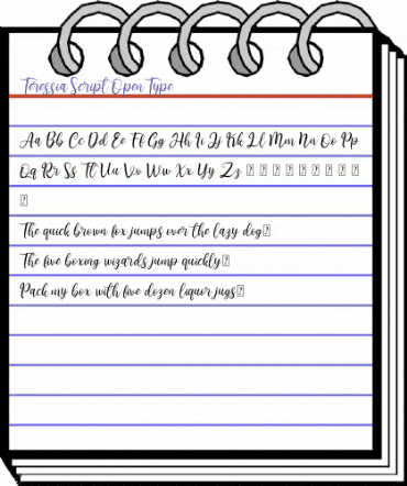 Teressia Script Regular animated font preview