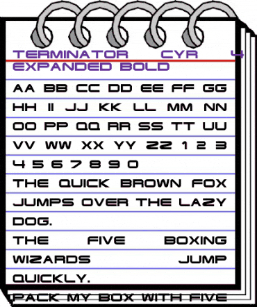 Terminator Cyr 4 Semi-expanded Bold animated font preview Terminator Cyr 4 Semi-expanded Bold animated font preview