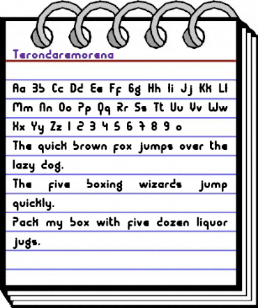 Terondaremorena Regular animated font preview Terondaremorena Regular animated font preview