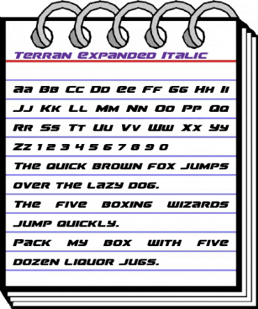 Terran Expanded Italic Expanded Italic animated font preview Terran Expanded Italic Expanded Italic animated font preview