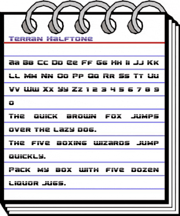 Terran Halftone Regular animated font preview Terran Halftone Regular animated font preview