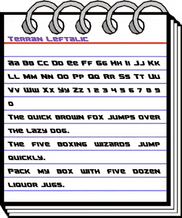 Terran Leftalic Italic animated font preview Terran Leftalic Italic animated font preview