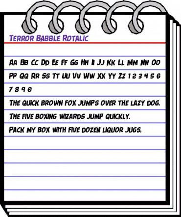 Terror Babble Rotalic Italic animated font preview