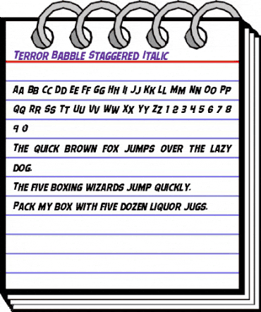 Terror Babble Staggered Italic Italic animated font preview Terror Babble Staggered Italic Italic animated font preview