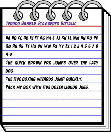 Terror Babble Staggered Rotalic Italic animated font preview Terror Babble Staggered Rotalic Italic animated font preview