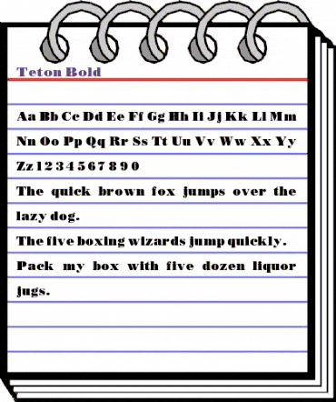 Teton Bold Regular animated font preview