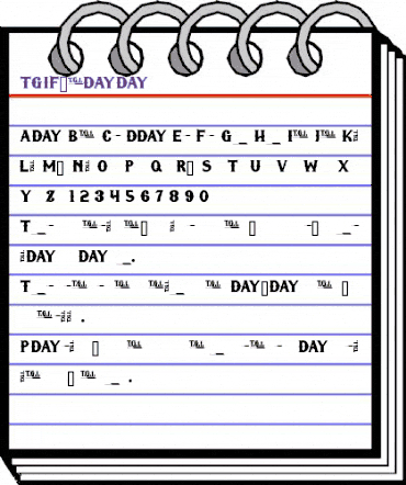 TGIFriday Regular animated font preview TGIFriday Regular animated font preview