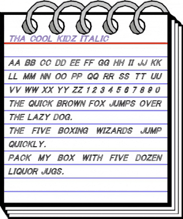 Tha Cool Kidz Italic animated font preview Tha Cool Kidz Italic animated font preview