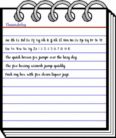 Thaanderley Regular animated font preview Thaanderley Regular animated font preview