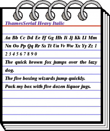 ThamesSerial-Heavy Italic animated font preview