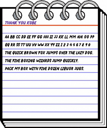 THANK YOU KOBE Regular animated font preview THANK YOU KOBE Regular animated font preview