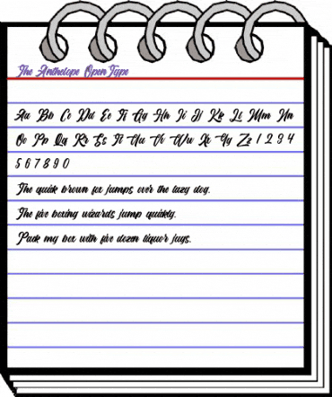 The Anthelope Regular animated font preview