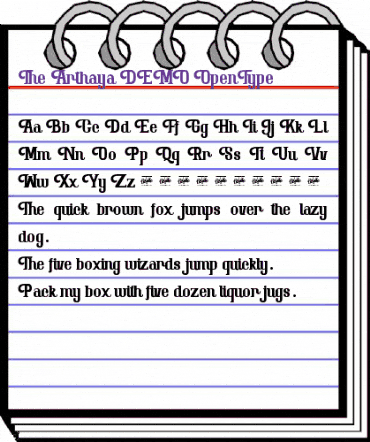 The Arthaya Regular animated font preview