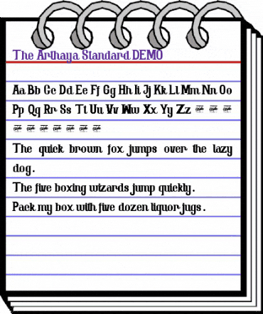 The Arthaya Standard Regular animated font preview