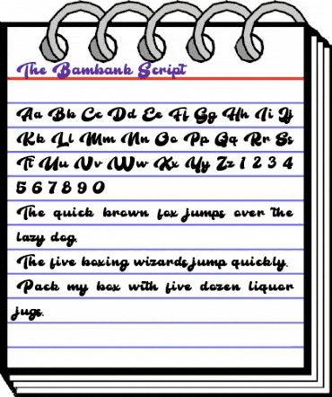 The Bambank Script Regular animated font preview