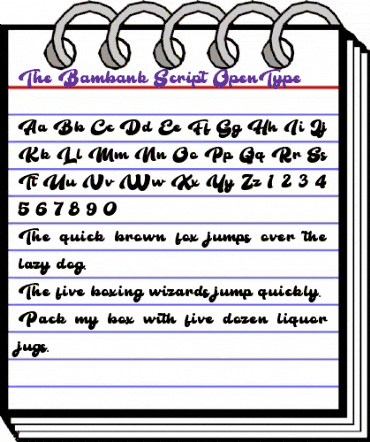 The Bambank Script Regular animated font preview