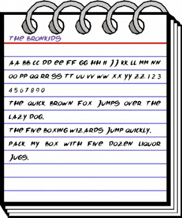 The Bronkids Regular animated font preview