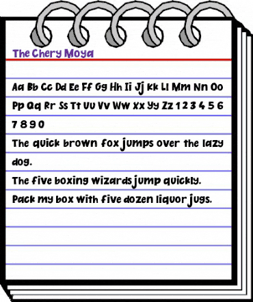 The Chery Moya Regular animated font preview