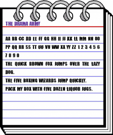 the Drama Army Regular animated font preview