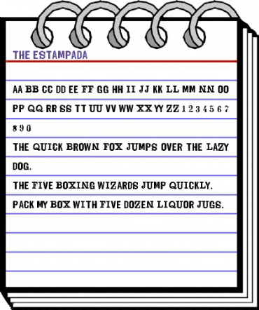 The Estampada Regular animated font preview