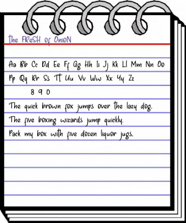 the FReSH of OnioN Regular animated font preview