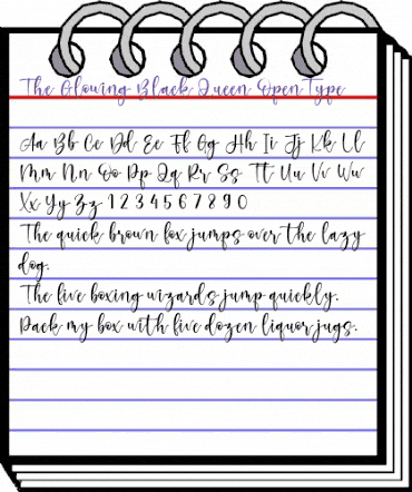 The Glowing Black Queen Regular animated font preview