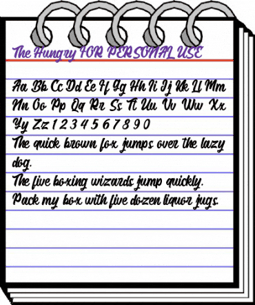 The Hungry FOR PERSONAL USE Regular animated font preview