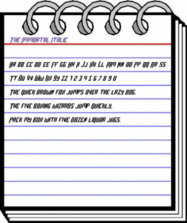 The Immortal Italic Italic animated font preview