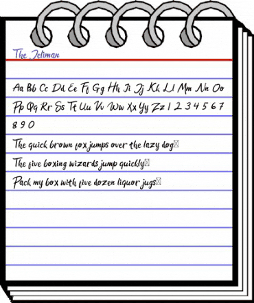 The Jeliman Regular animated font preview