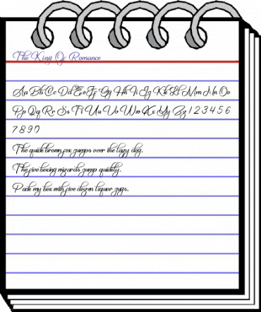 The King Of Romance Regular animated font preview