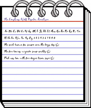 The Laughing Wolf. Regular animated font preview