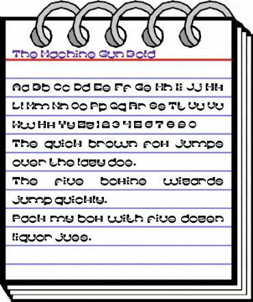 The Machine Gun Bold animated font preview