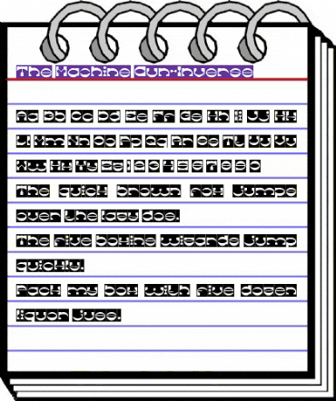 The Machine Gun-Inverse Regular animated font preview