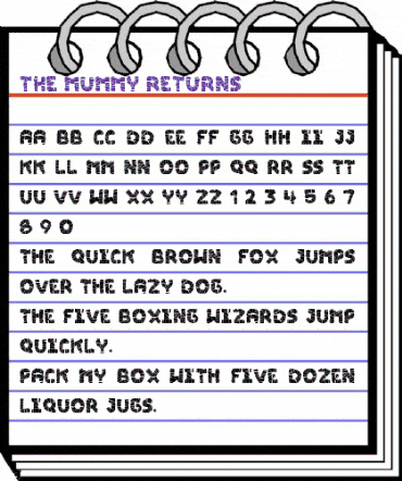 The Mummy Returns Regular animated font preview