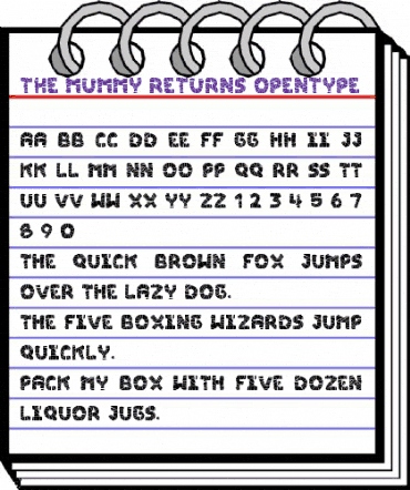 The Mummy Returns Regular animated font preview