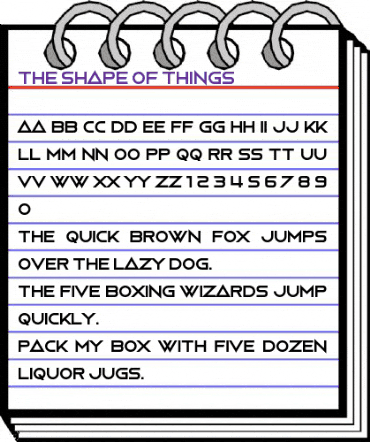 The Shape Of Things Regular animated font preview