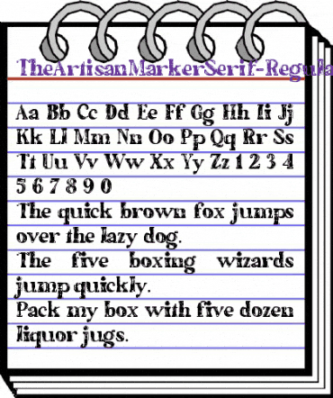 The Artisan Marker Serif Regular animated font preview