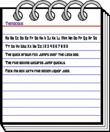 Thenacious Regular animated font preview