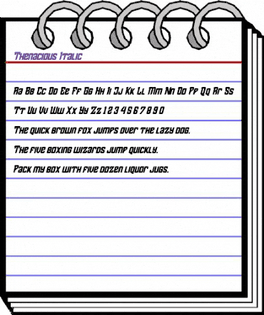 Thenacious Italic Regular animated font preview Thenacious Italic Regular animated font preview