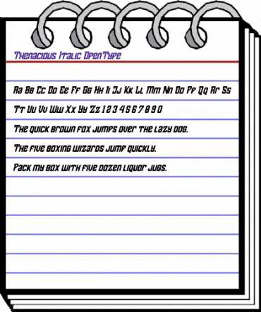 Thenacious Italic Regular animated font preview Thenacious Italic Regular animated font preview