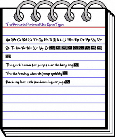The Princess Personal Use animated font preview