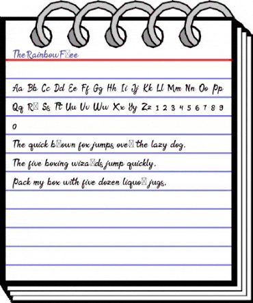 TheRainbowFree Regular animated font preview